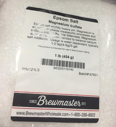 Sal de Epson - Sulfato de Magnesio - Lb